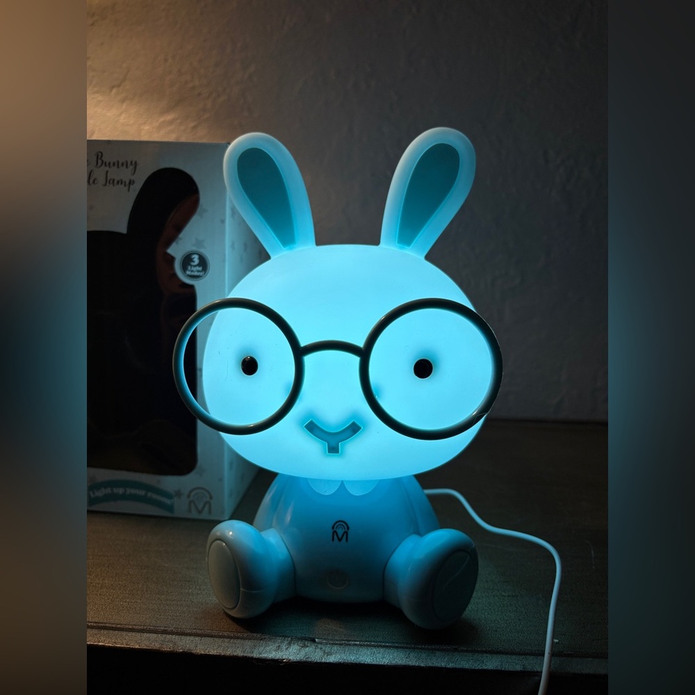 Cute Rabbit Lamp with Glasses Touch Sensor(Eye Protection)Cartoon Night Light - Picture 8 of 16